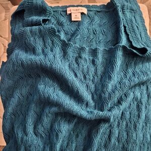 Elegant Liz Claiborne Blue Patterned Tank Top